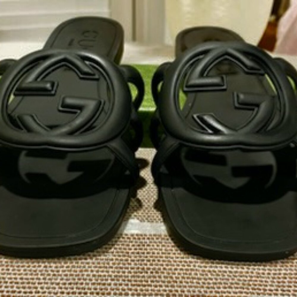 Authentic Women's Interlocking Gucci Slide Sandal - image 3